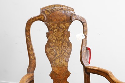 Lot 503 - A Dutch marquetry armchair