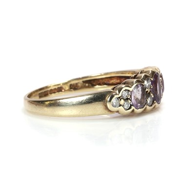 Lot 103 - A 9ct gold amethyst and diamond ring
