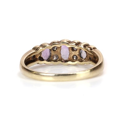 Lot 103 - A 9ct gold amethyst and diamond ring
