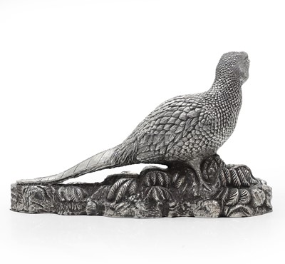 Lot 13 - A silver pheasant sculpture