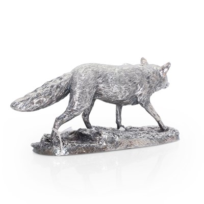 Lot 16 - A sterling silver walking fox