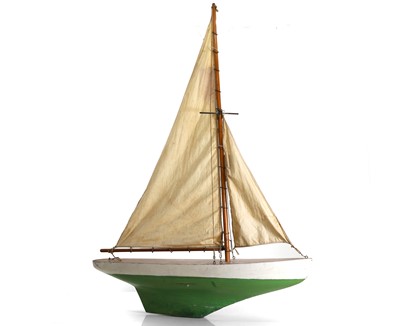 Lot 330 - A wooden painted pond yacht