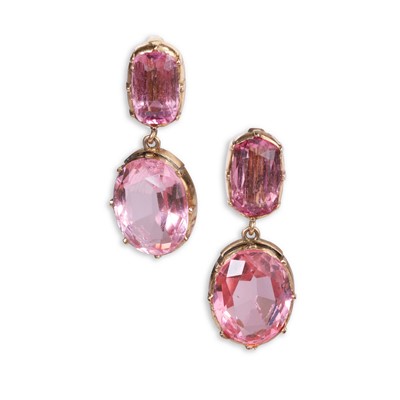 Lot 10 - An antique pink paste demi parure