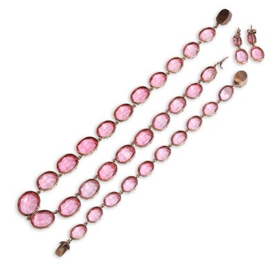 Lot 10 - An antique pink paste demi parure