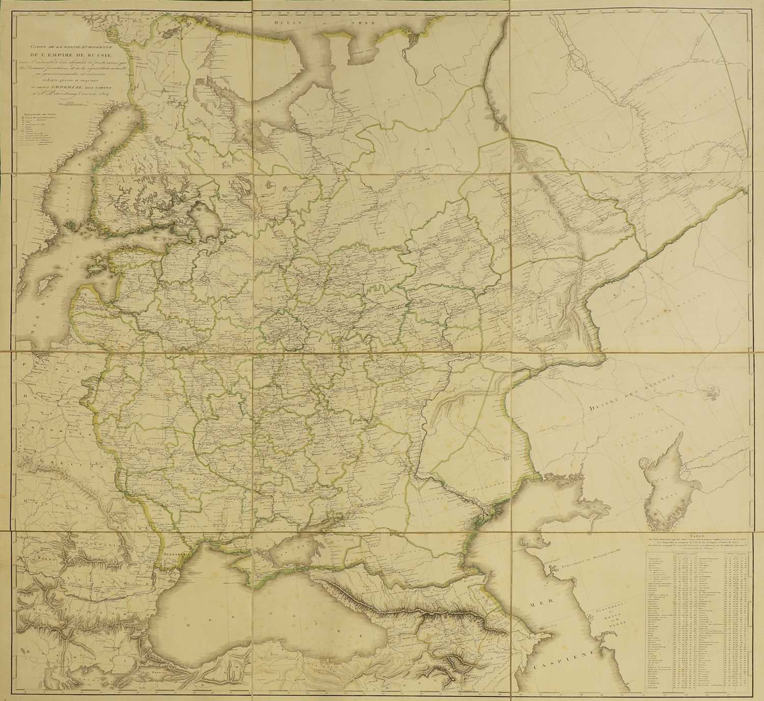 Lot 9 - Map of Russia in Europe: Carte de la partie européenne de l'empire de Russie.