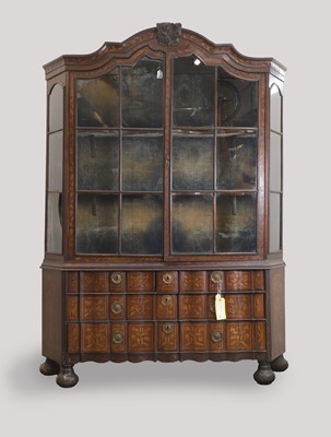 Lot 506 - A Dutch walnut and marquetry display cabinet