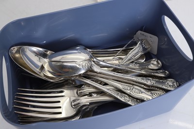 Lot 6 - A composed silver King's and Queen's table service