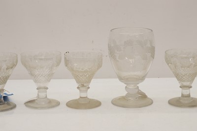 Lot 153 - A set of five Victorian ale glasses