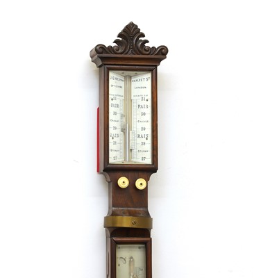 Lot 206 - A Victorian rosewood marine barometer