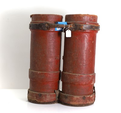 Lot 306 - Pair of artillery shell carry cases