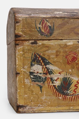 Lot 101 - A painted wooden dowry chest