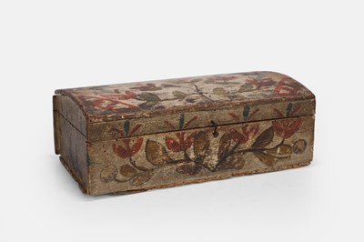 Lot 103 - A painted wooden dowry chest