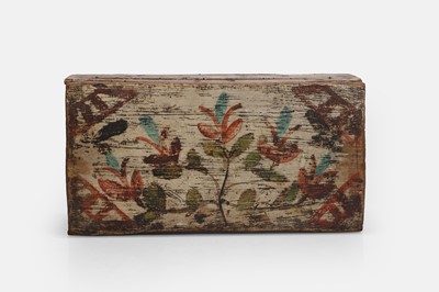 Lot 103 - A painted wooden dowry chest
