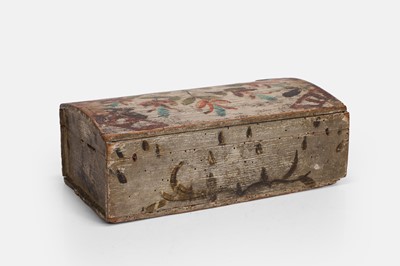 Lot 103 - A painted wooden dowry chest