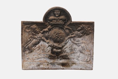 Lot 120 - A Charles II-style cast iron fireback
