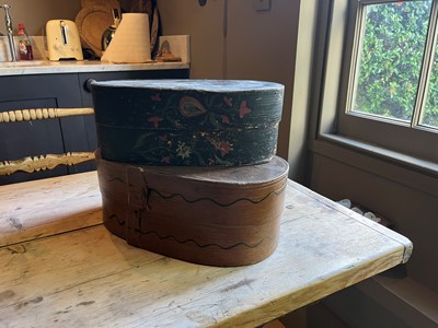 Lot 126 - Two painted bentwood boxes