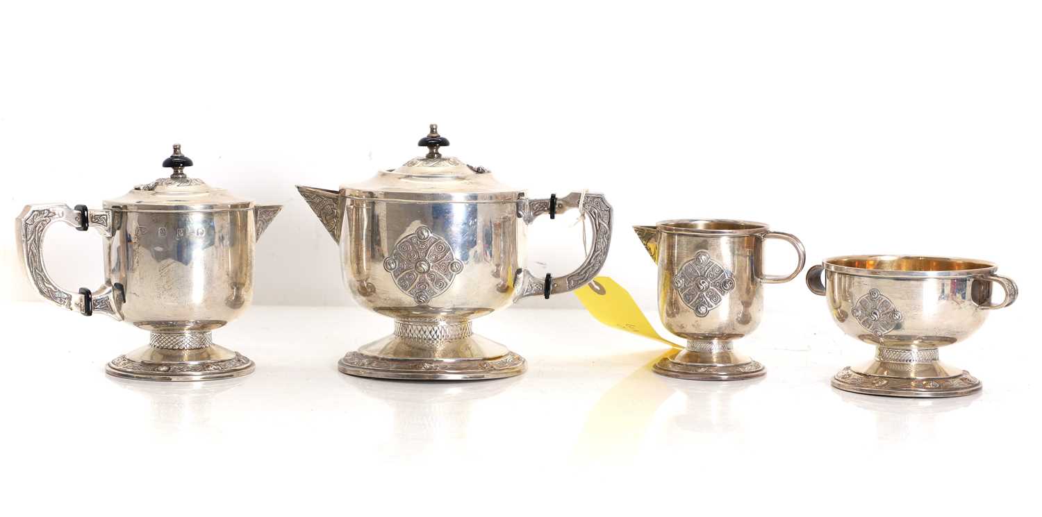 Lot 32 - An Irish silver four part tea service