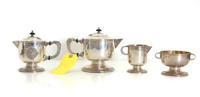Lot 32 - An Irish silver four part tea service
