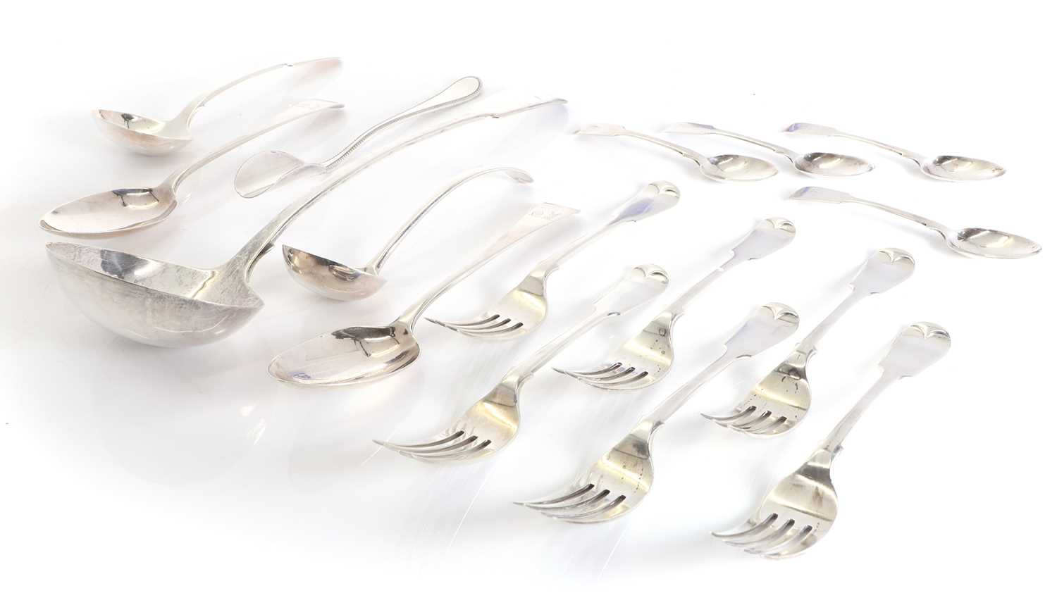 Lot 24 - A collection of silver flatware