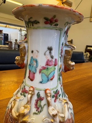 Lot 59 - A Cantonese famille rose vase