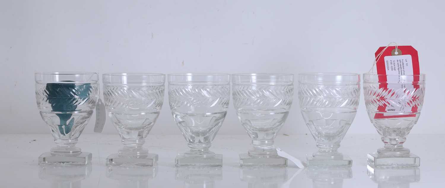 Lot 151 - A collection of six cut glass rummers
