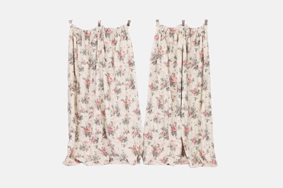 Lot 148 - A pair of Bennison 'Laguna Rose' linen curtains