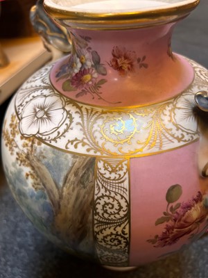 Lot 102 - A pair of Dresden porcelain vases and covers