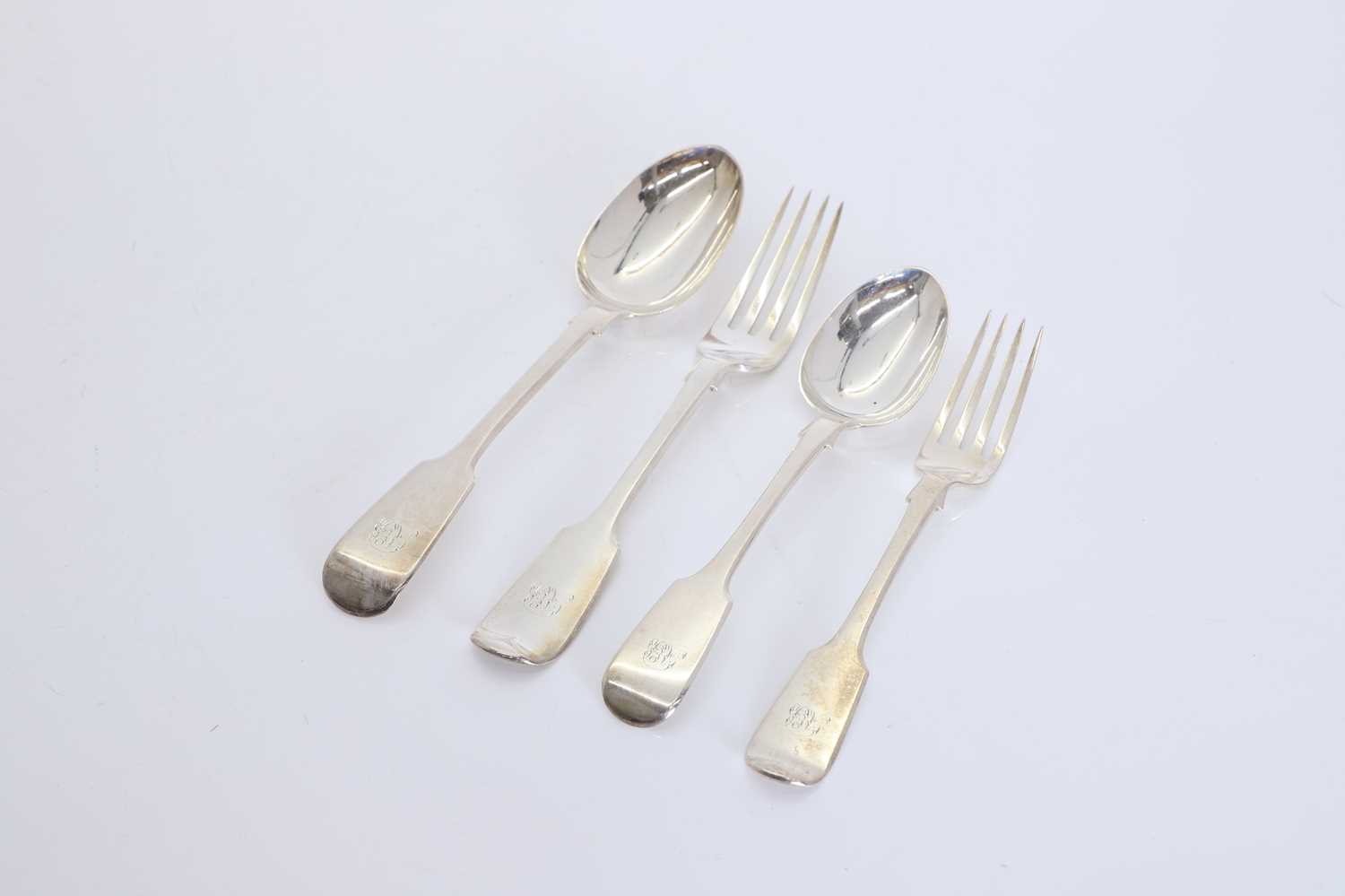 Lot 1 - A collection of Victorian silver flatware