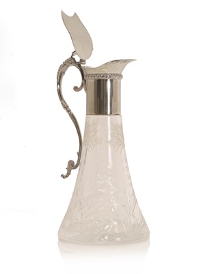 Lot 8 - A silver-plated claret jug