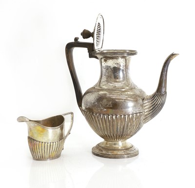 Lot 22 - A Victorian silver coffee pot and creamer
