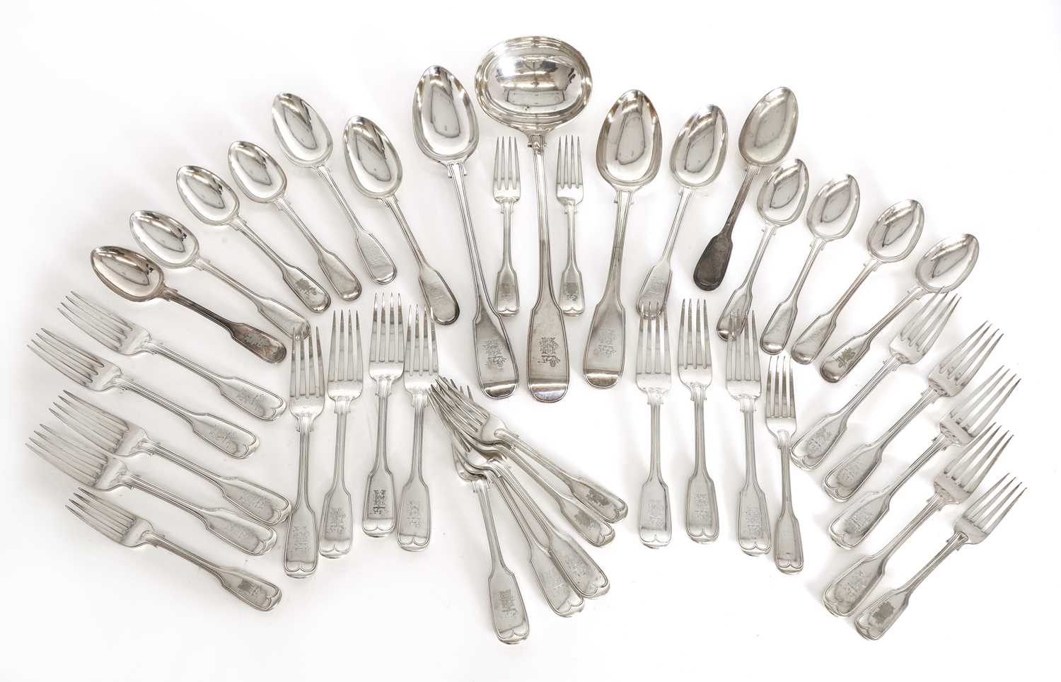 Lot 29 - Four Victorian fiddle and thread pattern silver table spoons