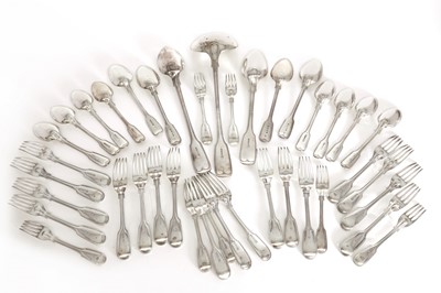 Lot 29 - Four Victorian fiddle and thread pattern silver table spoons