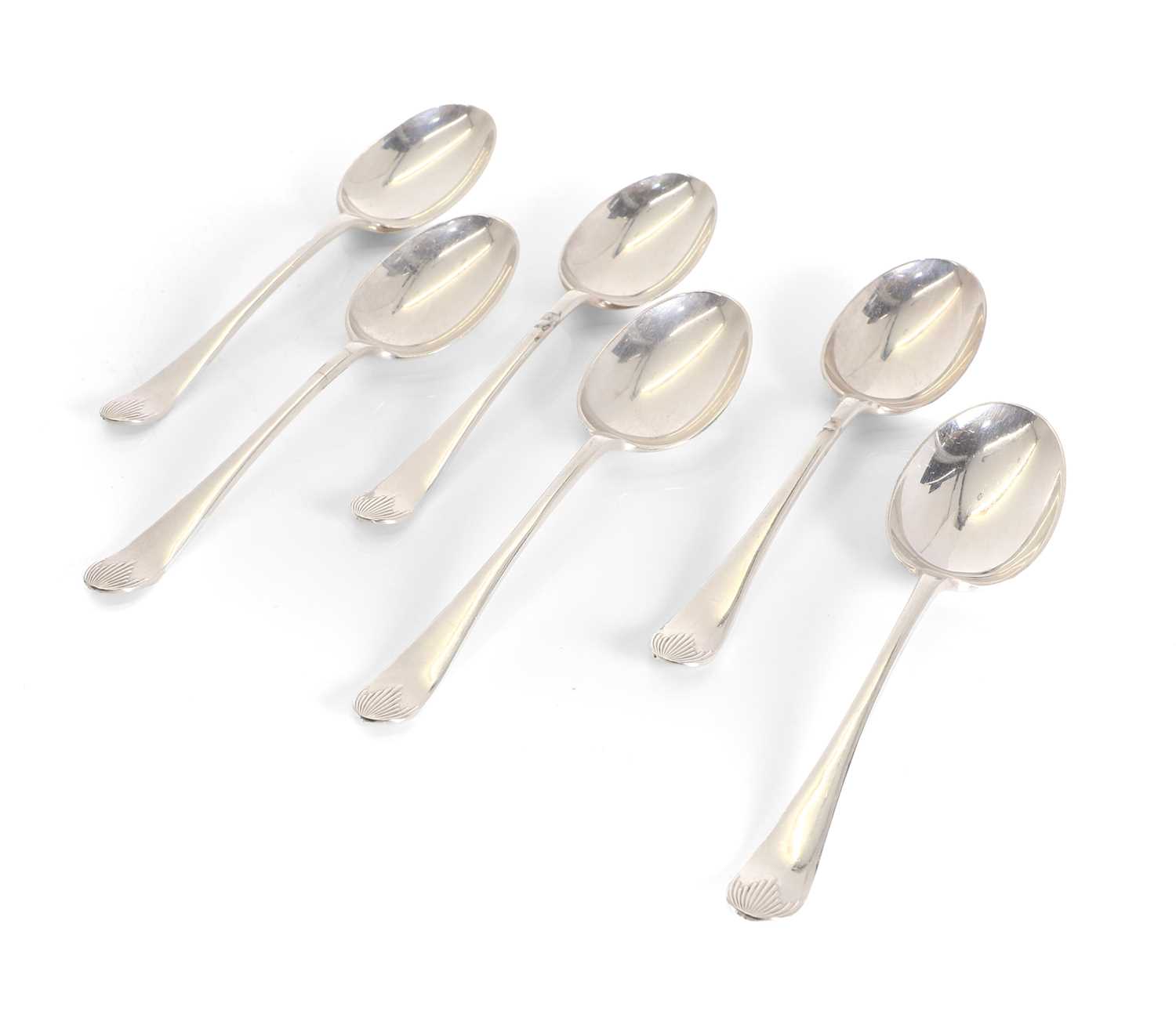 Lot 18 - A set of six of silver dessert spoons