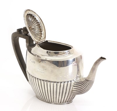 Lot 34 - A silver teapot