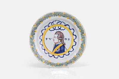 Lot 144 - A delft Orangist commemorative wall plate