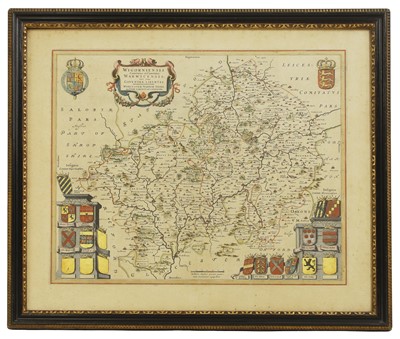 Lot 24 - Blaeu, J: Wigorniensis Comitatus et Comitatus Warwicensis.