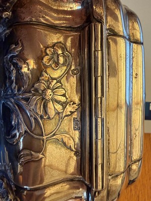 Lot 31 - An Austrian silver and silver gilt hinged casket