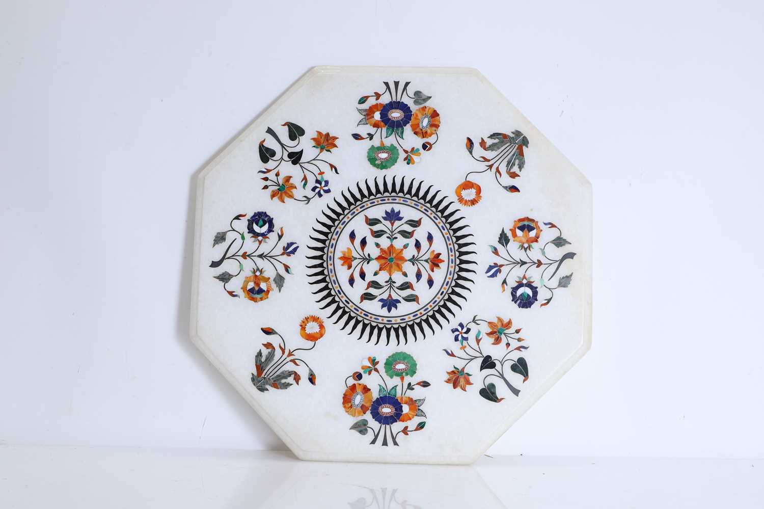 Lot 69 - An Agra octagonal marble pietra dura table top