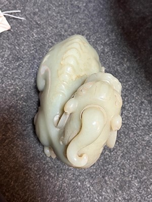 Lot 60 - A jade carving of a mythical beast