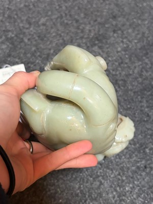 Lot 60 - A jade carving of a mythical beast