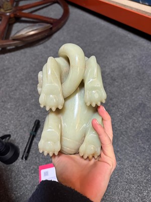 Lot 60 - A jade carving of a mythical beast