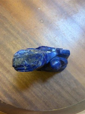Lot 58 - A Chinese carved lapis lazuli figural group