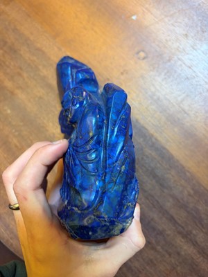 Lot 58 - A Chinese carved lapis lazuli figural group
