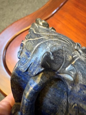 Lot 59 - A Chinese lapis lazuli carving