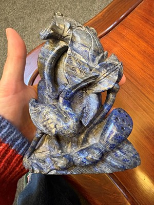 Lot 59 - A Chinese lapis lazuli carving