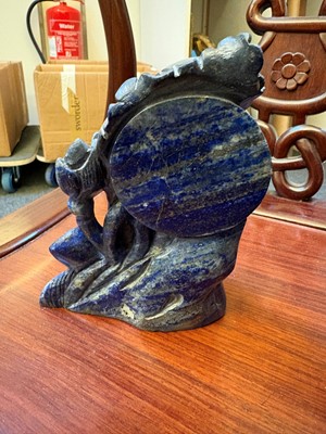 Lot 59 - A Chinese lapis lazuli carving