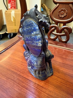 Lot 59 - A Chinese lapis lazuli carving