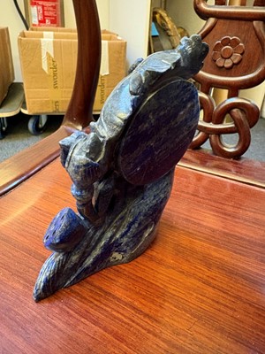 Lot 59 - A Chinese lapis lazuli carving