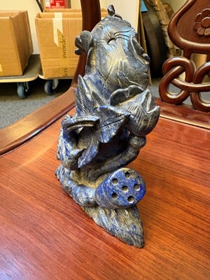 Lot 59 - A Chinese lapis lazuli carving