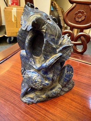 Lot 59 - A Chinese lapis lazuli carving